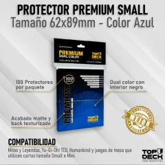 TOP DECK - 100 Protectores PREMIUM - Tamaño Small - Azul